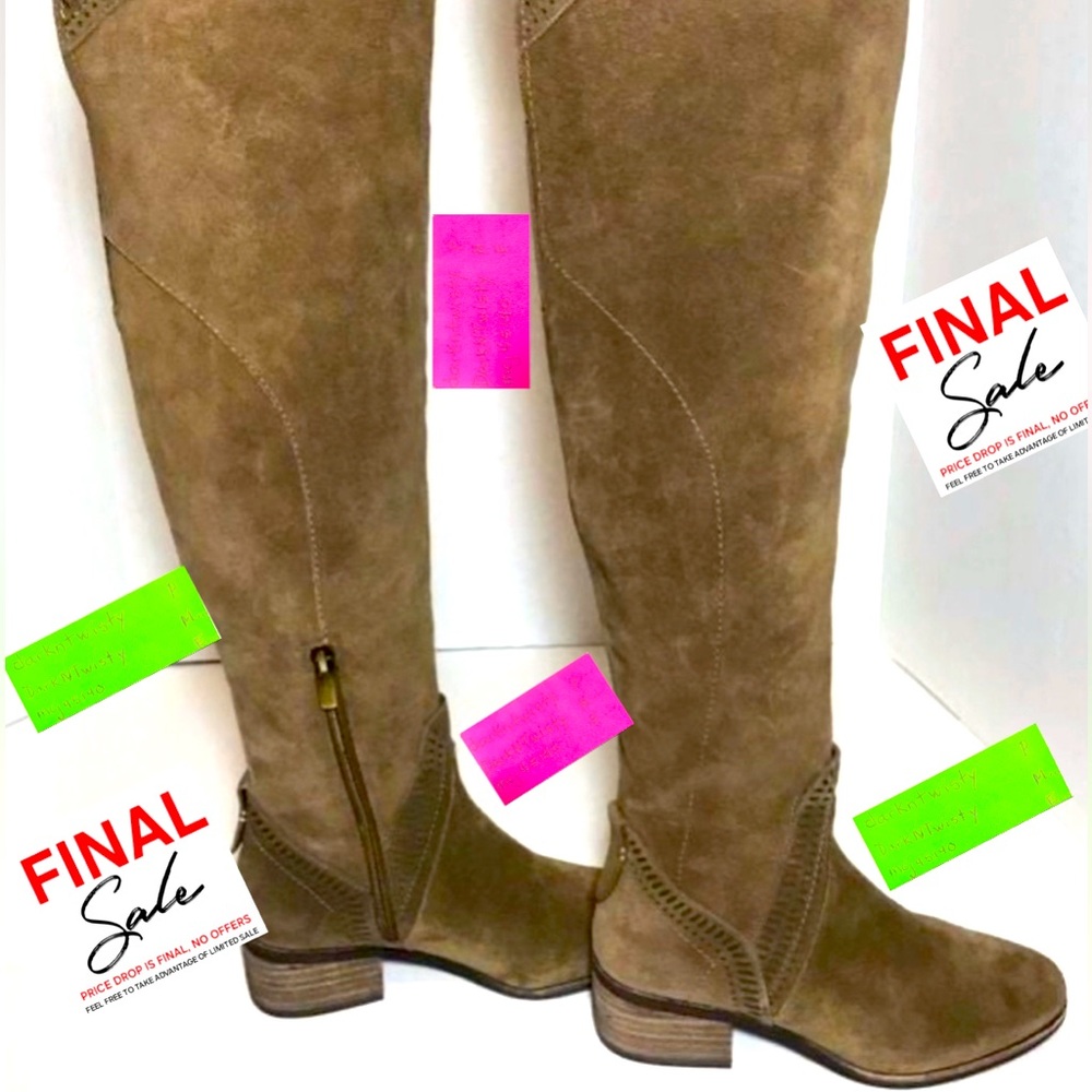 PRICE FIRM BNIB Vince Camuto Karinda Tan OTK Suede Boots 6